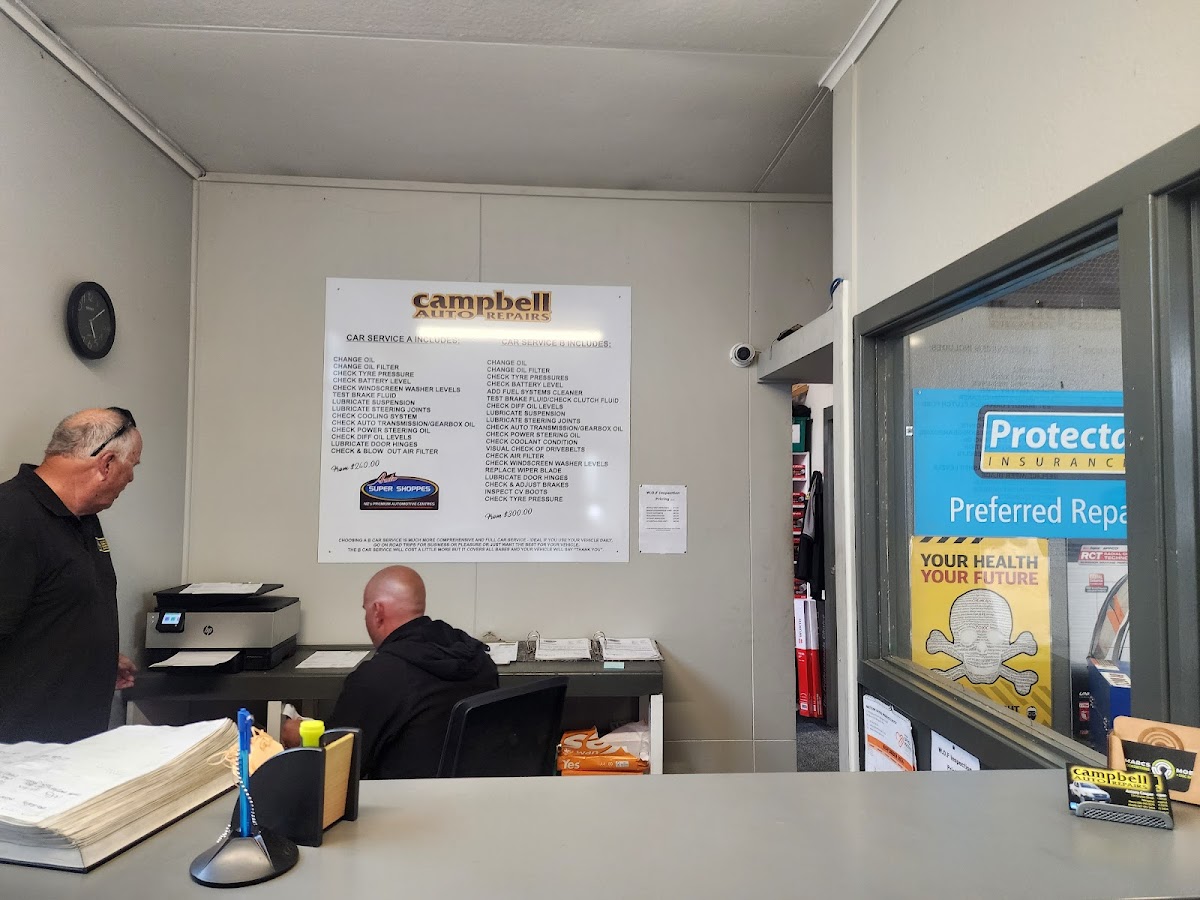The Campbells Auto Repairs reception and service team