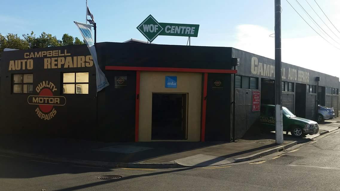 Campbells Auto Repairs WOF Centre corner signage